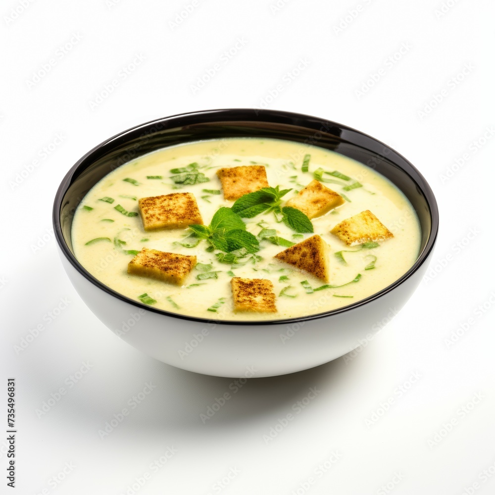 Paneer soup closeup