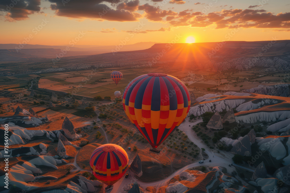 Obraz premium Hot air balloons at sunrise