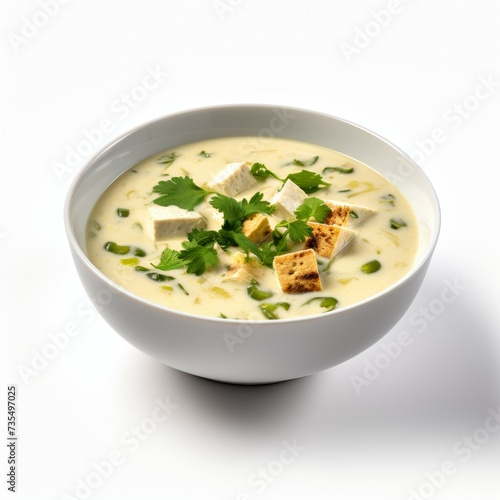 Paneer soup closeup