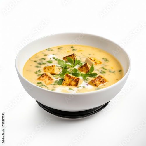 Paneer soup closeup