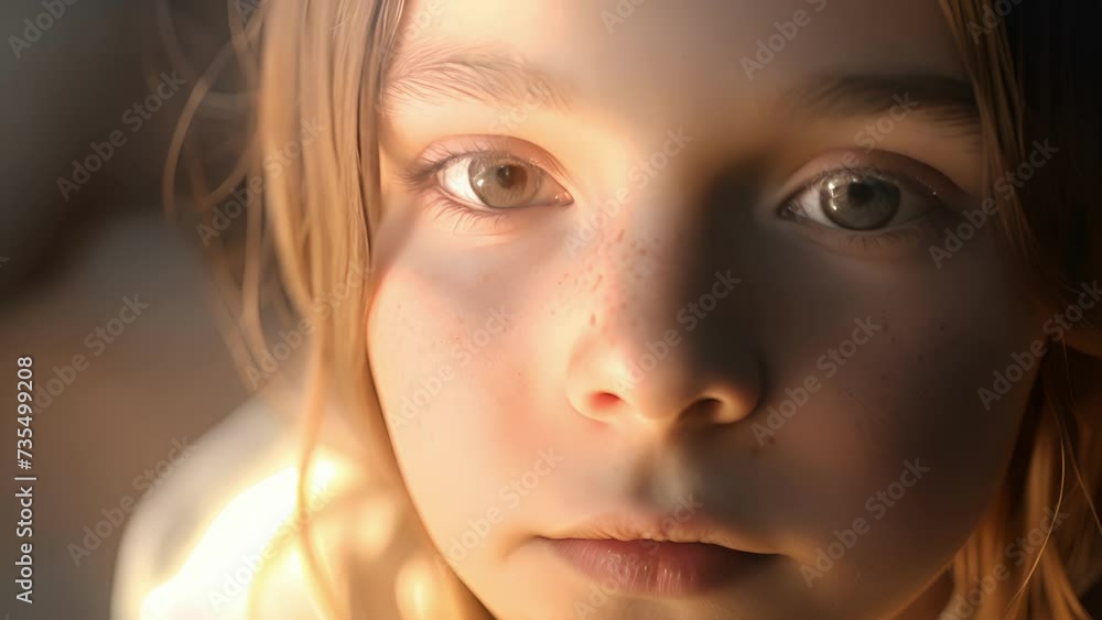 A closeup of a young girl with a look of despair in her eyes displaying the deep sadness and feelings of hopelessness that can come with bipolar depression, Close Up of a Young Girl With Blue Eyes A closeup of a young girl with a look of despair in her eyes displaying the deep sadness and feelings of hopelessness that can come with bipolar depression, Close Up of a Young Girl With Blue Eyes