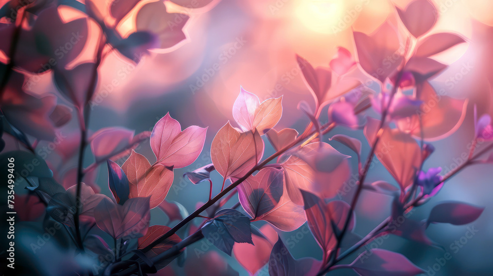 Pink leaves with sunlight Bokeh Pink leaves with sunlight Bokeh
