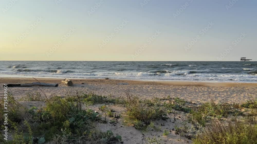 Sunset on the beach in Golubitskaya. Beautiful sunset on the background of the sea. Sunset landscape, amazing light of nature. The background of the nature environment.The Sea of Azov. Golubitskaya 4К Sunset on the beach in Golubitskaya. Beautiful sunset on the background of the sea. Sunset landscape, amazing light of nature. The background of the nature environment.The Sea of Azov. Golubitskaya 4К
