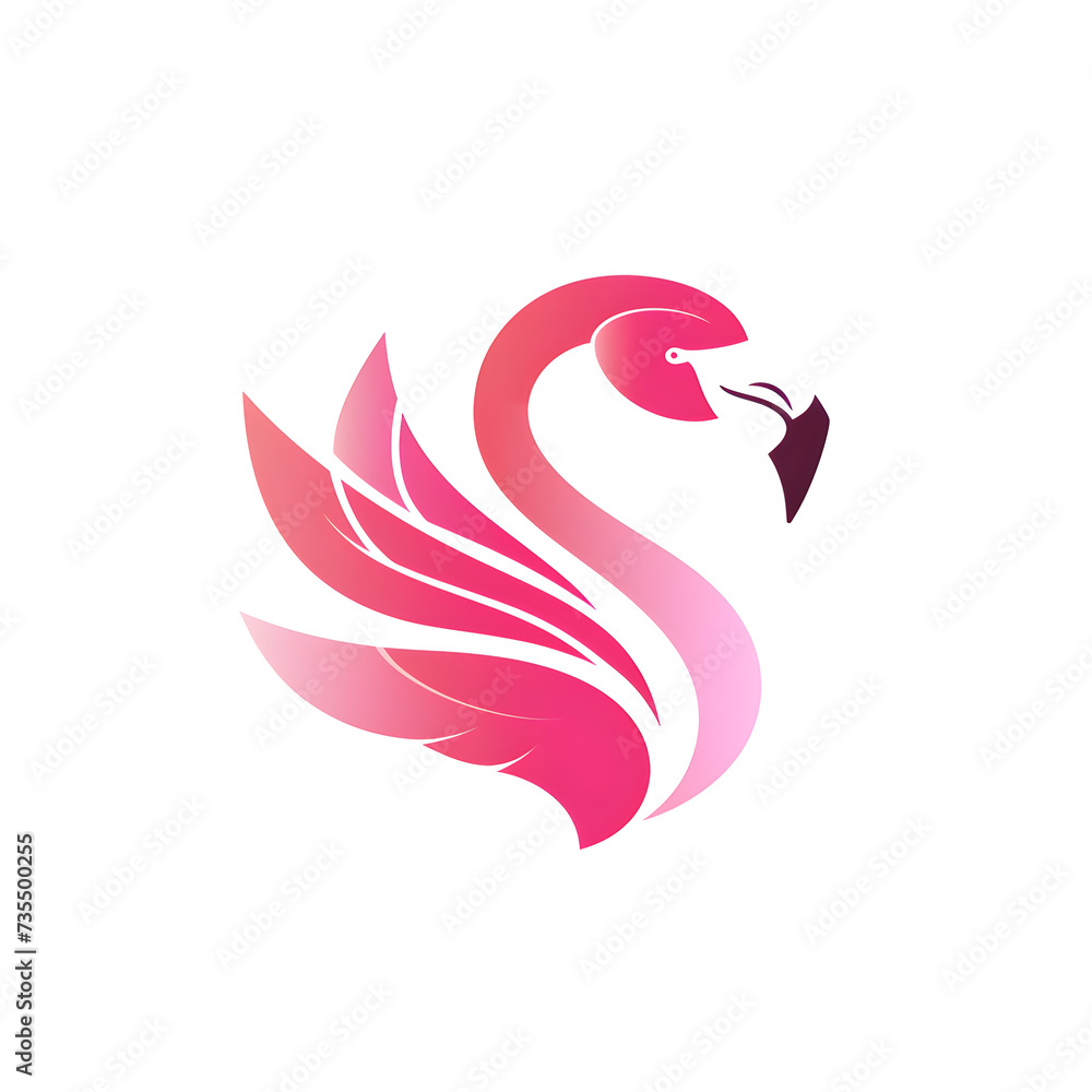 A logo illustration of a stylish flamingo on a white background. Created with generative AI. A logo illustration of a stylish flamingo on a white background. Created with generative AI.
