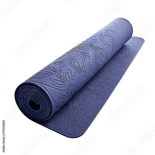 Isolated navy blue Yoga Mat - Transparent Background, High-Quality Image, Exercise Mat, Fitness Gear, Workout Mat, Yoga Equipment