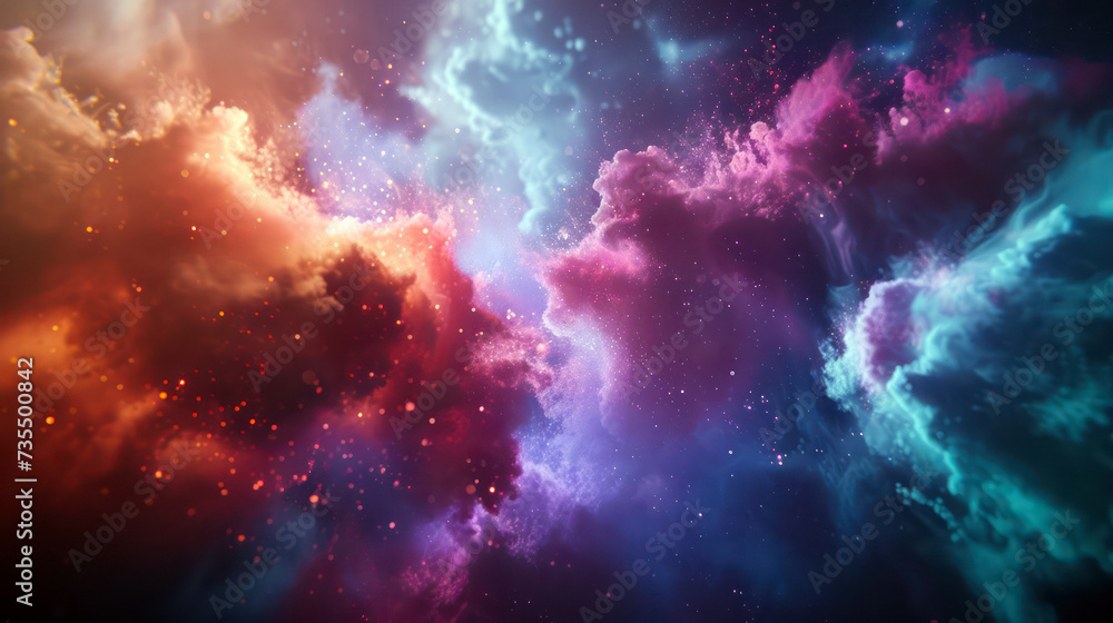 Naklejka premium Abstract vibrant fluid art with dynamic colors and waves texture