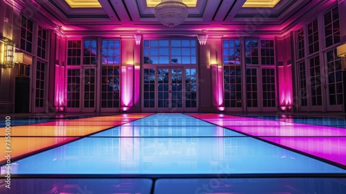 Dance floor electric with soft pop theme and dynamic lighting