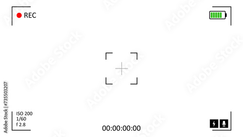 Camera recording screen, viewfinder transparent overlay