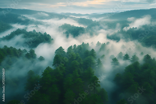 Misty forest, Misty forest background © Evhen Pylypchuk