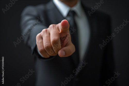 professional business man pointing finger