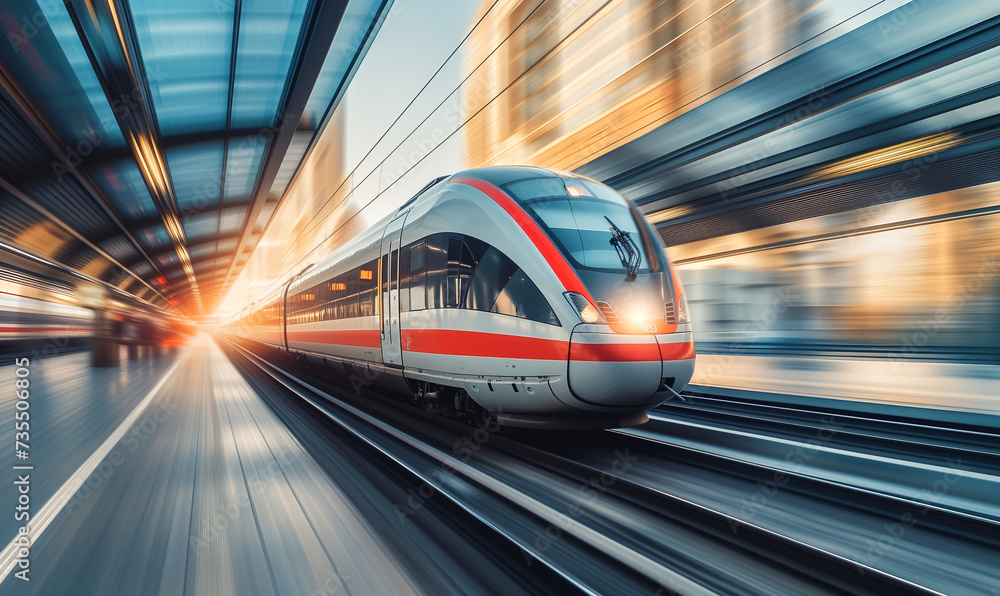 Fototapeta premium fast moving train