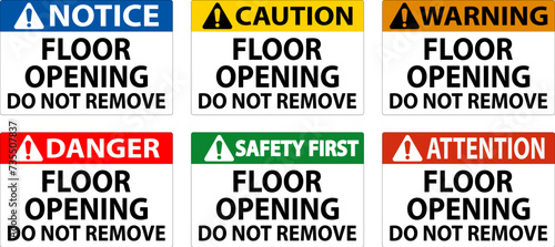 Caution Sign, Floor Opening Do Not Remove