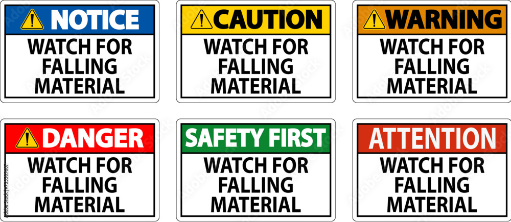 Danger Sign, Watch For Falling Material Danger Sign, Watch For Falling Material