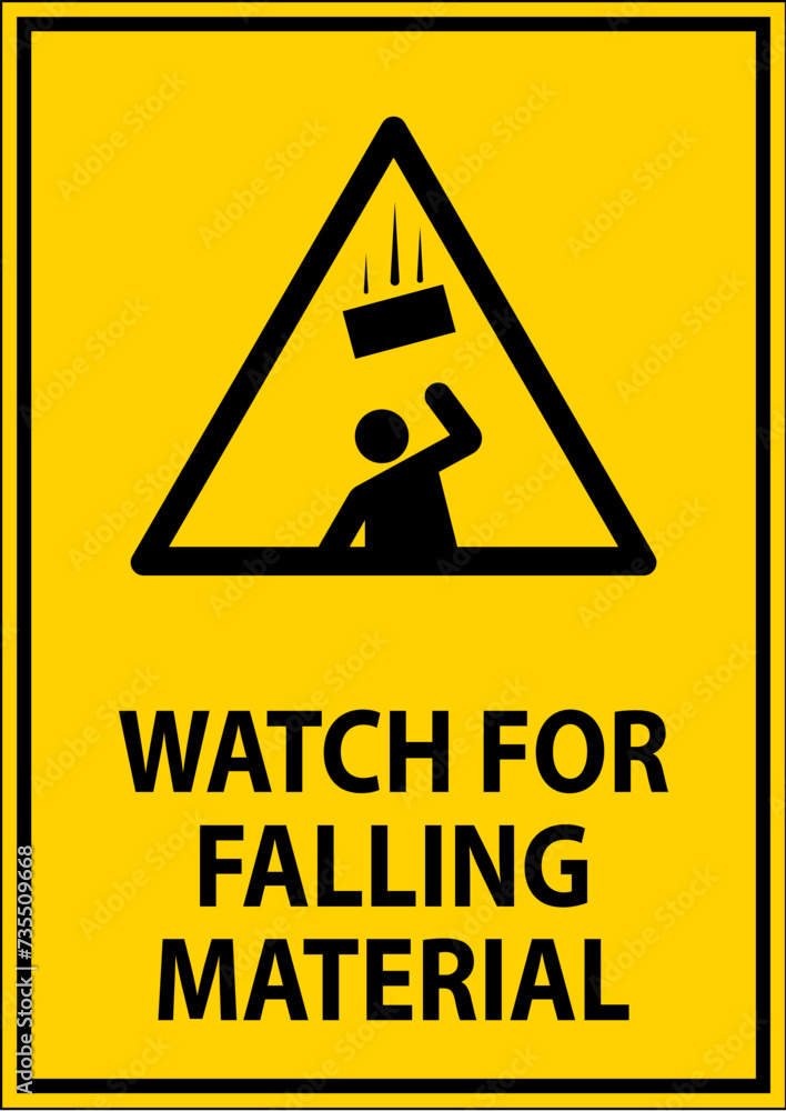 Danger Sign, Watch For Falling Material Danger Sign, Watch For Falling Material