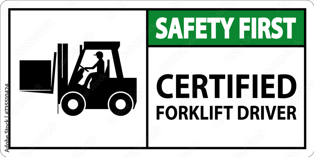 Hard Hat Labels, Safety First Certified Forklift Driver Hard Hat Labels, Safety First Certified Forklift Driver