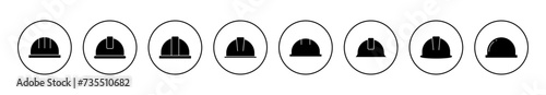 Helmet icon set vector. Motorcycle helmet sign and symbol. Construction helmet icon. Safety helmet
