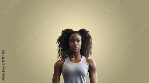 Mulher jovem esportista, frequentadora de academia. photo