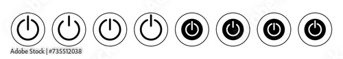 Power icon set vector. Power Switch sign and symbol. Electric power