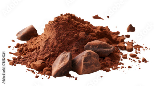 A pile of chocolate and cocoa powder