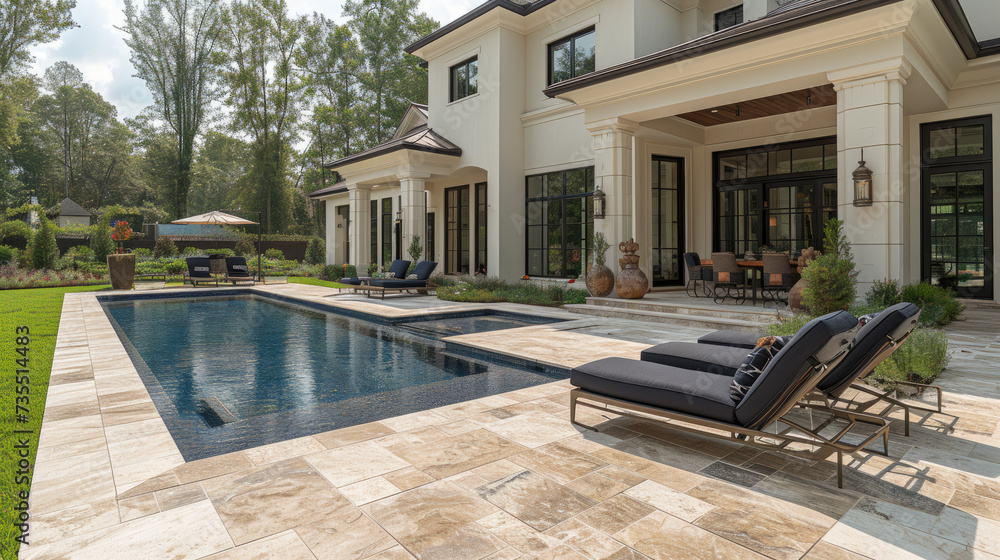 Inviting Villa's Infinity Pool Deck: Luxurious Waterfront Living