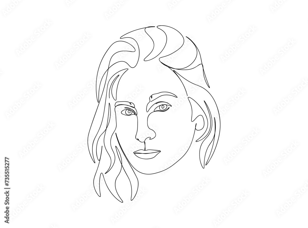 Woman, Girl Face Single Line Drawing Ai, EPS, SVG, PNG, JPG zip file Woman, Girl Face Single Line Drawing Ai, EPS, SVG, PNG, JPG zip file