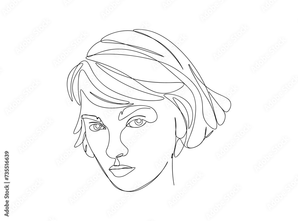 Woman, Girl Face Single Line Drawing Ai, EPS, SVG, PNG, JPG zip file Woman, Girl Face Single Line Drawing Ai, EPS, SVG, PNG, JPG zip file