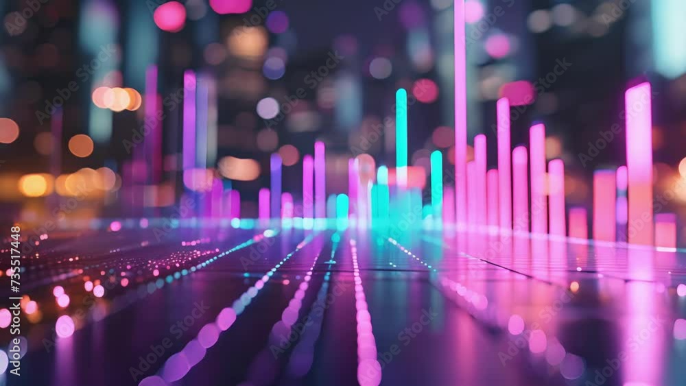 Neon words and phrases popping up to highlight important information