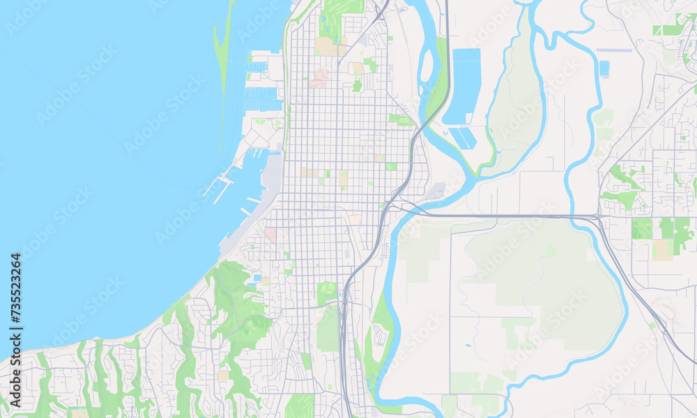 Everett Washington Map, Detailed Map of Everett Washington