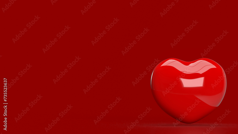The Heart for love or health concept 3d rendering..
