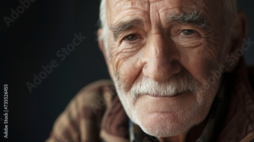 Wise and Reflective Older Man with a Serene Expression AI Generated.