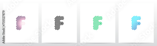 Concentric Circles Ripples Signal Letter Logo Design F