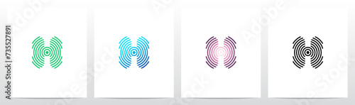 Concentric Circles Ripples Signal Letter Logo Design H