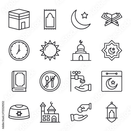 set of icons Ramadan