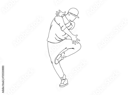 Hip Hop Dancer Single Line Drawing Ai, EPS, SVG, PNG, JPG zip file © LINDO