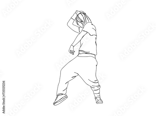 Hip Hop Dancer Single Line Drawing Ai  EPS  SVG  PNG  JPG zip file