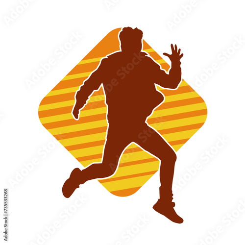 Silhouette of a man in dancing pose. Silhouette of a male dancer in performing pose.