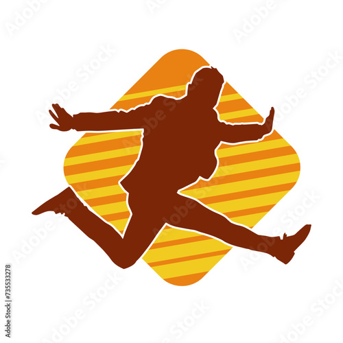 Silhouette of a man in dancing pose. Silhouette of a male dancer in performing pose.