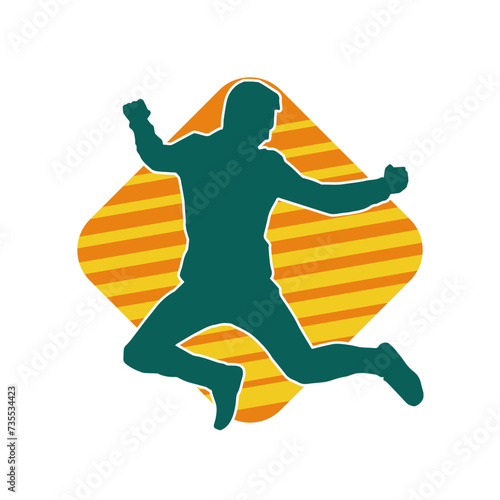 Silhouette of a man in dancing pose. Silhouette of a male dancer in performing pose.