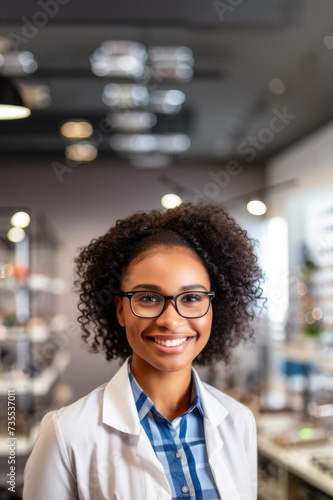portrait of a person in a glasses shop