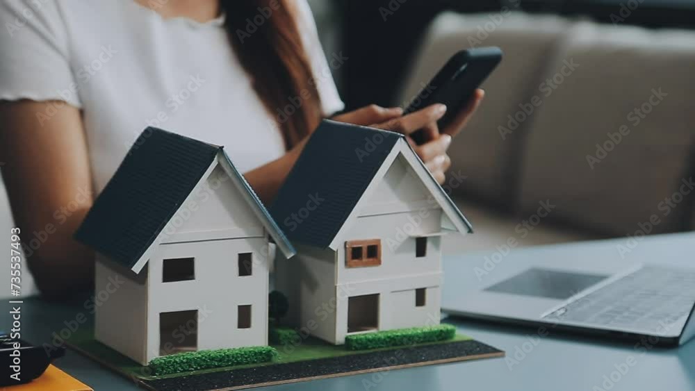 custom made wallpaper toronto digitalReal estate broker agent presenting and consult to customer to decision making sign insurance form agreement, buy and sell home model, concerning mortgage loan offer for and house insurance