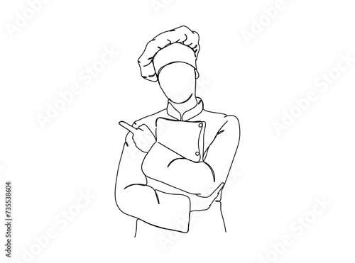 Chef Single Line Drawing Ai, EPS, SVG, PNG, JPG zip file