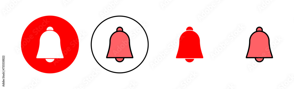 Bell Icon set illustration. Notification sign and symbol for web site design Bell Icon set illustration. Notification sign and symbol for web site design
