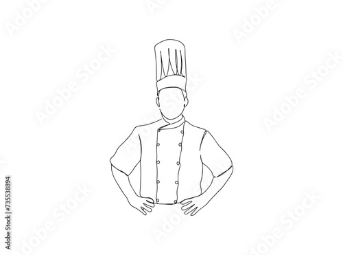 Chef Single Line Drawing Ai, EPS, SVG, PNG, JPG zip file