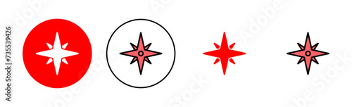 Compass icon set illustration. arrow compass icon sign and symbol photo