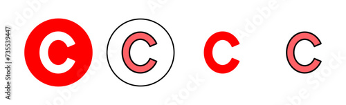 Copyright icon set illustration. copyright sign and symbol
