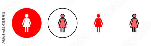 Female icon set illustration. woman sign and symbol