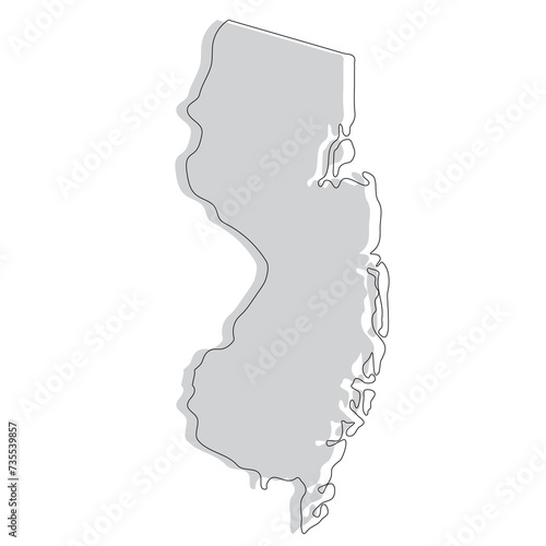 New Jersey state map. Map of the U.S. state of New Jersey.