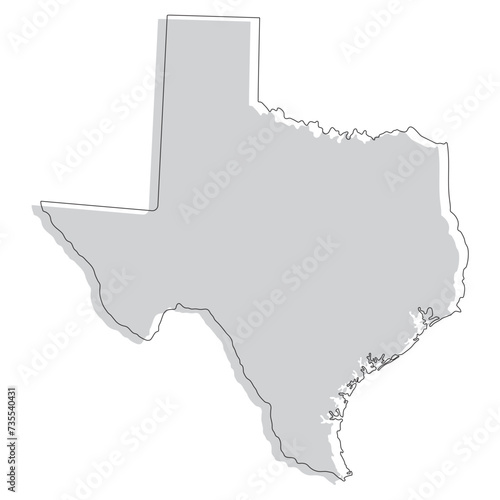 Texas state map. Map of the U.S. state of Texas. photo