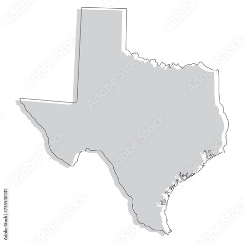 Texas state map. Map of the U.S. state of Texas.