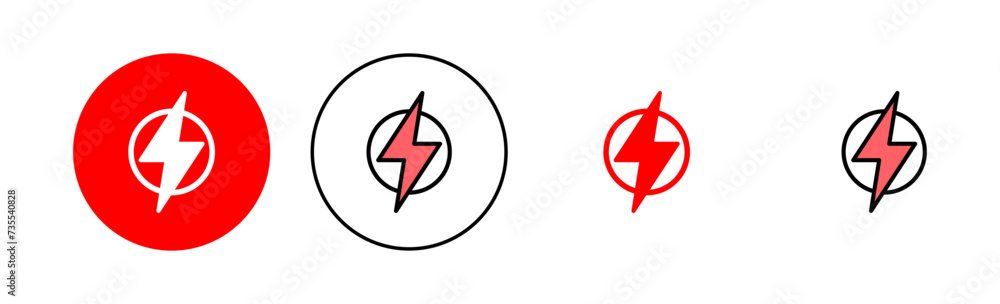 Lightning icon set illustration. electric sign and symbol. power icon. energy sign Lightning icon set illustration. electric sign and symbol. power icon. energy sign